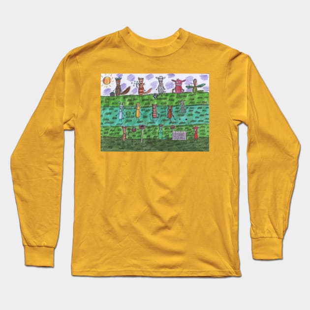 Fun Sports Games Long Sleeve T-Shirt by Mila-Ola_Art